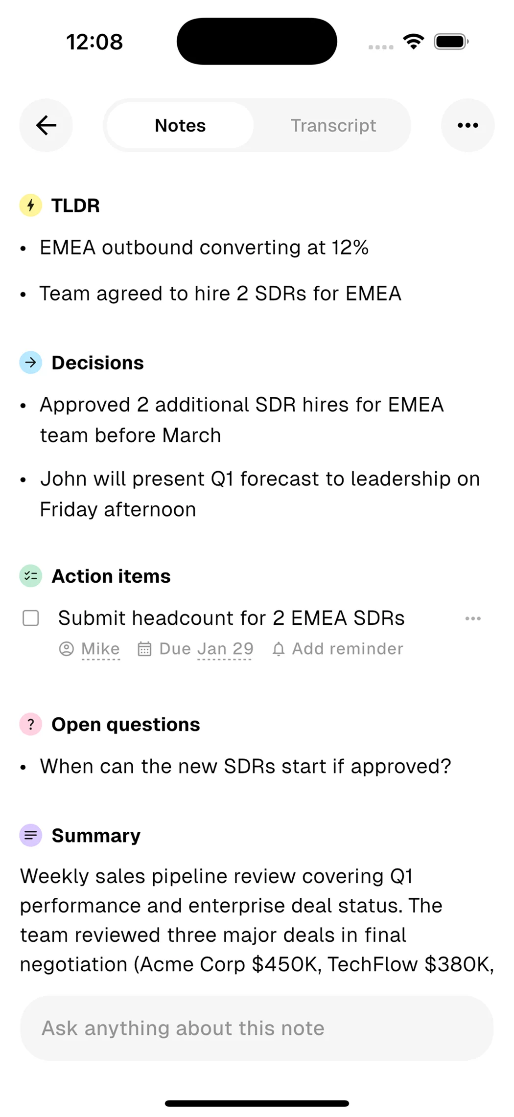 Notes generated by Cosmonote